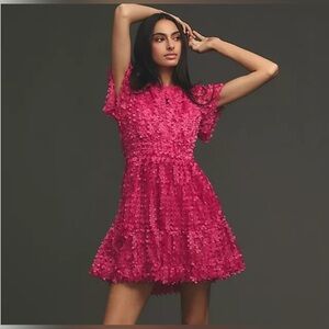 Anthropologie The Somerset Mini Dress: Floral Appliqué Edition
